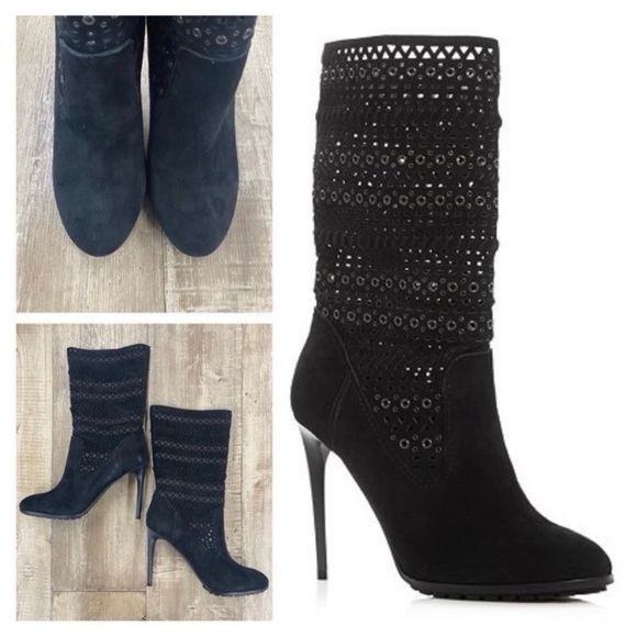 Dolce Vita Shoes - Dolce  vita mila laser cut boot sued cut mid calf boot